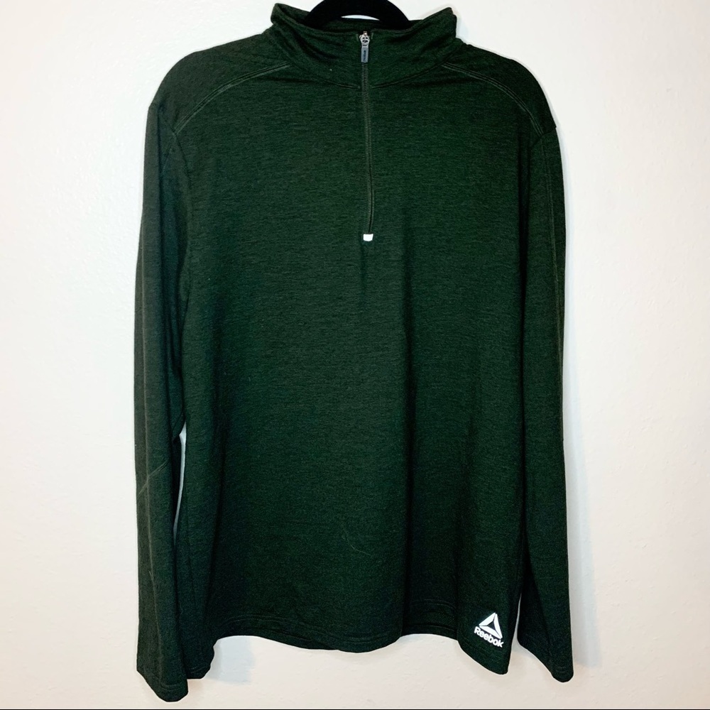 Reebok men’s forest green quarter zip jacket large